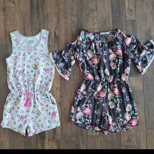 (2) Rompers - Girls Youth Medium (7-8)